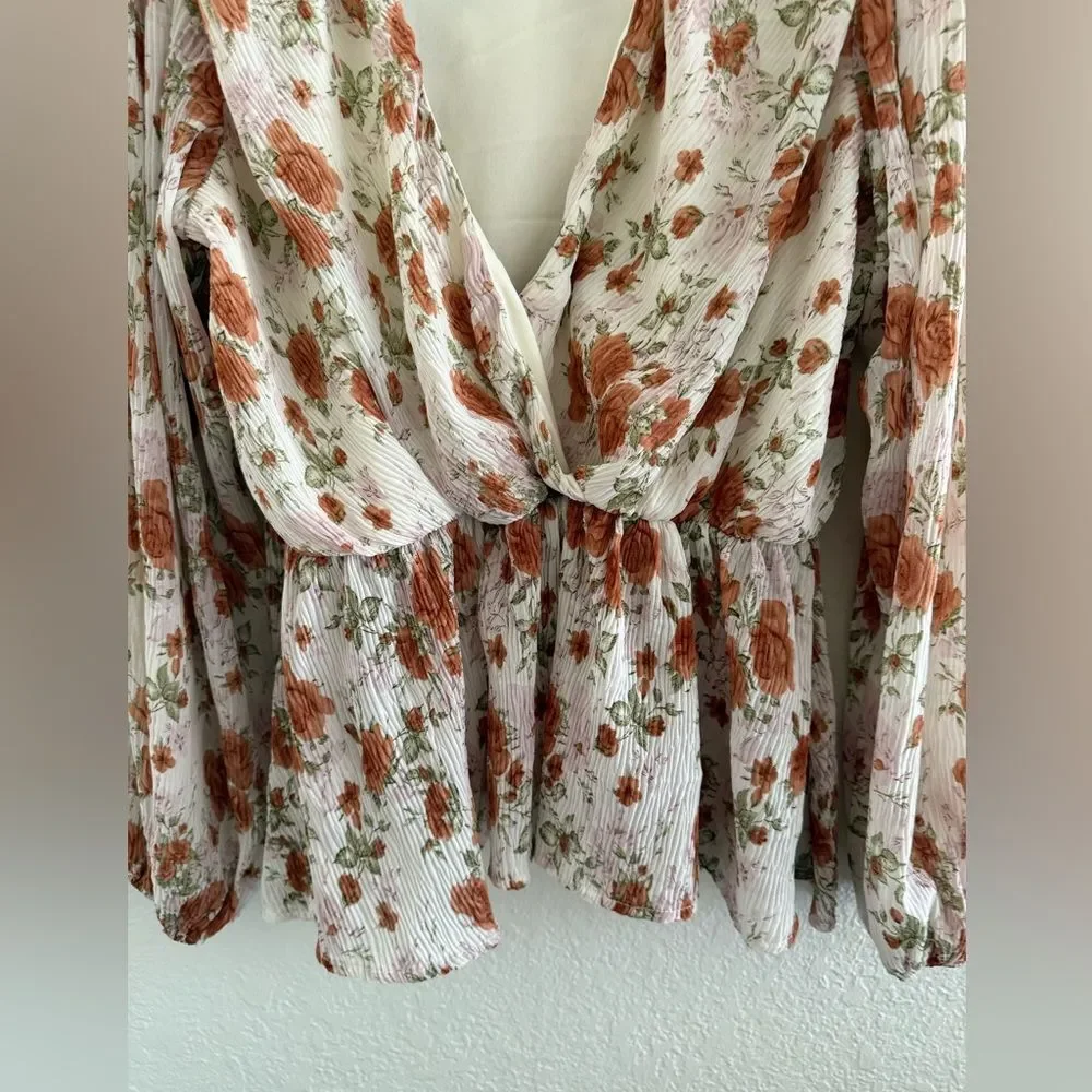 Floral V-Neck Blouse - Picture 2 of 8